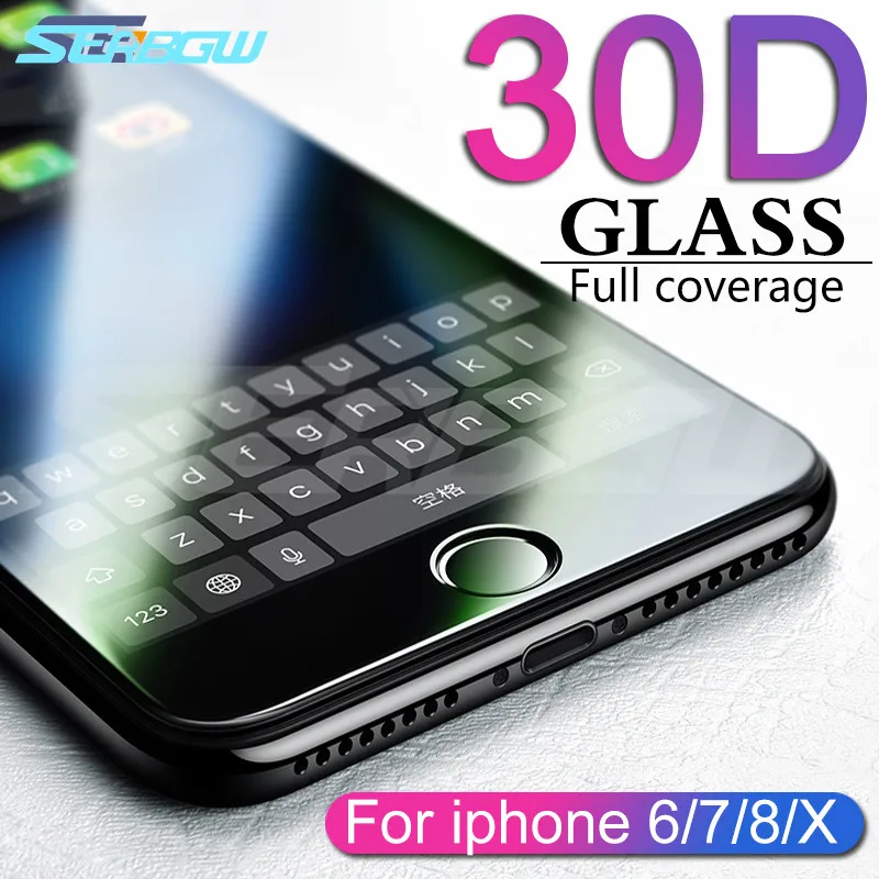 

30D Protective Glass For iPhone 6 6S 7 8 Plus X Glass on iPhone 7 6 8 XR XS MAX Screen Protector iPhone 7 6 Screen Protection