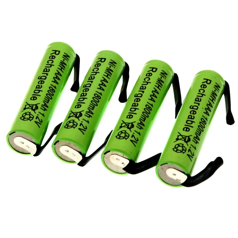 Оригинальная Аккумуляторная Батарея 1,2 V AAA 1800mah AAA Ni-MH с зажимами для сварки плоские игрушки беспроводной телефон+ DIY никель