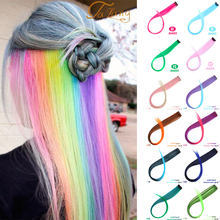 TALANG Long Straight Colored Hair Strands Hair Extension Clip One Piece