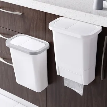 

Newly Cabinet Mounted Trash Can Wall-mounted Kitchen Garbage Bin Dustbin with Lid Environmentally friendly and convenientUEJ