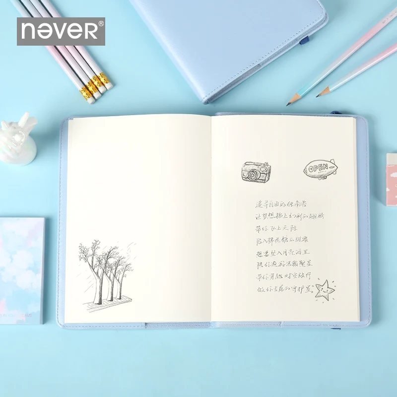 Notebook Never Unicorn с точилкой для карандашей, канцелярский блокнот с липкими заметками, набор канцелярских принадлежностей A5, планировщик, пустая бумага, школьные принадлежности