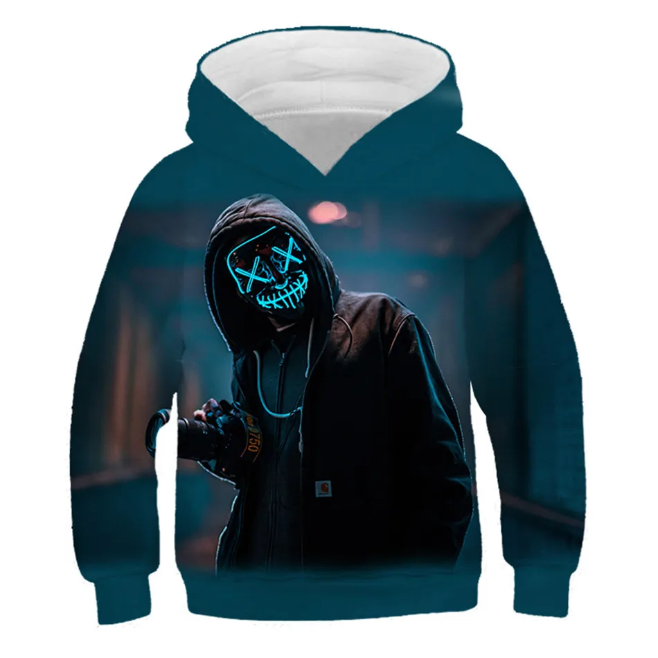 picture show TNT1144 Новинка года; забавные толстовки с капюшоном для мальчиков и девочек с принтом «Маска вендетты хакера»; детские толстовки с капюшоном; детские пуловеры; От 4 до 13 лет - Цвет: picture show TNT1144
