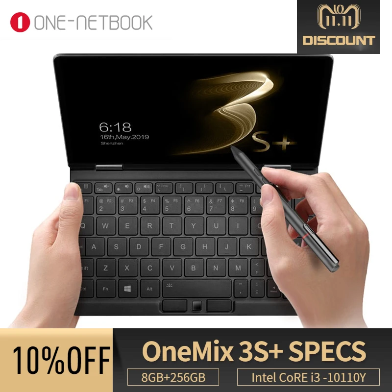 OneMix 3S plus ноутбук 8 4 дюйма IPS сенсорный экран Intel core i3 Гб 256 ГБ Windows 10 планшетный ПК 2 в