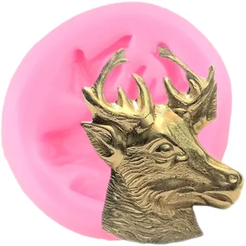 

3D Deer Head Silicone Mold Christams Fondant Molds Suagrcraft Cake Decorating Tools Chocolate Gumpaste Mould Candy Clay Moulds