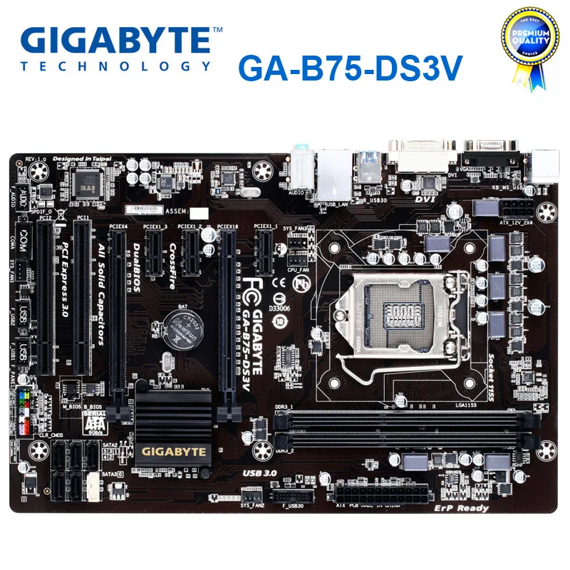 Gigabyte GA-B75-DS3V оригинальная материнская плата LGA 1155 DDR3 USB3.0 B75 B75-DS3V настольная системная плата восстановленная