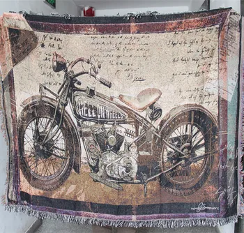 

2018trend Thomas Kinkade Oil Painting Tapestry Village Motorcycle Men Sturdy Gloves Quality Wall Covering Cloth Decorative Cloth
