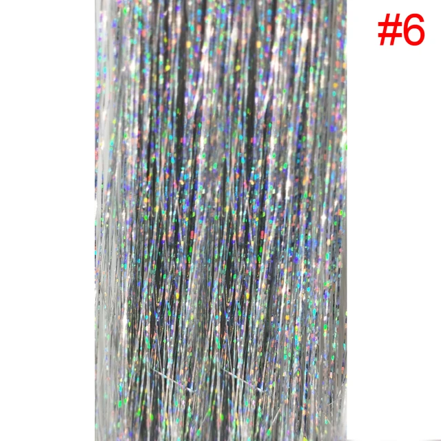 Sparkle Shiny Hair Tinsel Holographic Hair Dazzles Bling Twinkle Glitter Hair Extensions Colorful Hair Accessories For Braiding 1pc color6