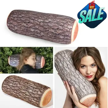 

New Creative Design Natural Wood Log Throw Pillow Back Soft Cushion Car Neck Home Sleeping Simulation stake pillow pillows