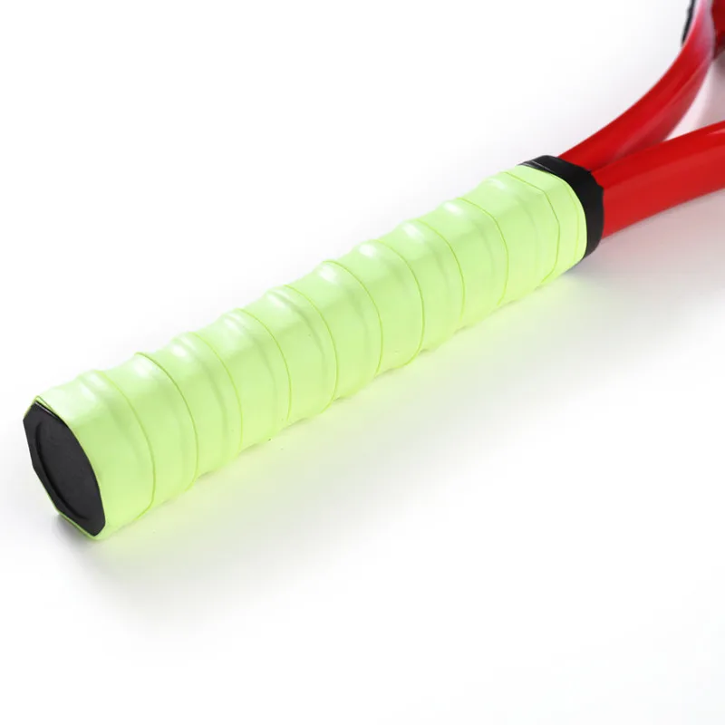 Fluorescent green Нескользящая Теннисная ракетка ПУ нарукавник для тенниса впитывающий Пот пояс ручка для бадминтонной ракетки Спортивные впитывающие пот теннисные аксессуары - Цвет: Fluorescent green