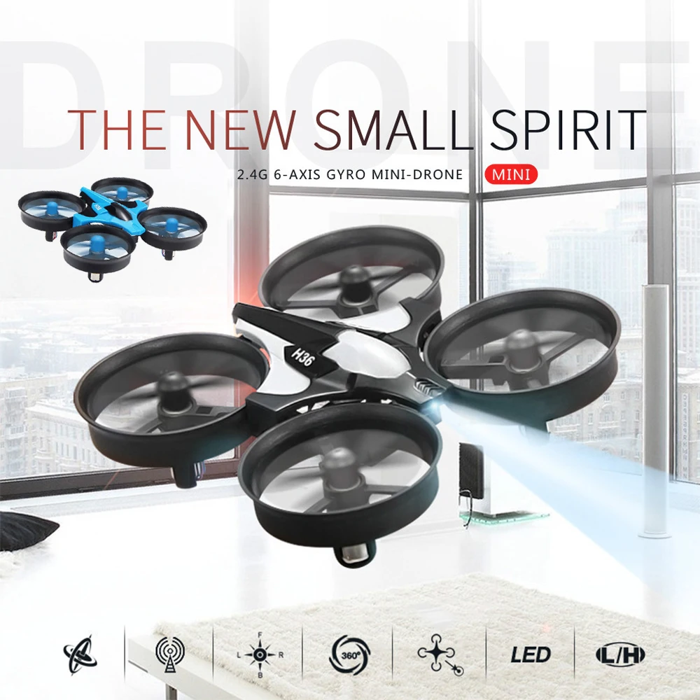 

DIDIOU H36 Mini Quadcopter 2.4G 4CH 6-Axis Speed 3D Flip Headless Mode RC Drone Toy Gift Present RTF VS Eachine E010 H8 Mini