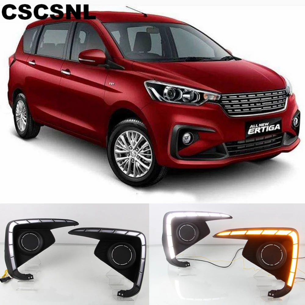 CSCSNL 1 пара Светодиодный дневной светильник для Suzuki Ertiga 2018 2019 DRL Противотуманные