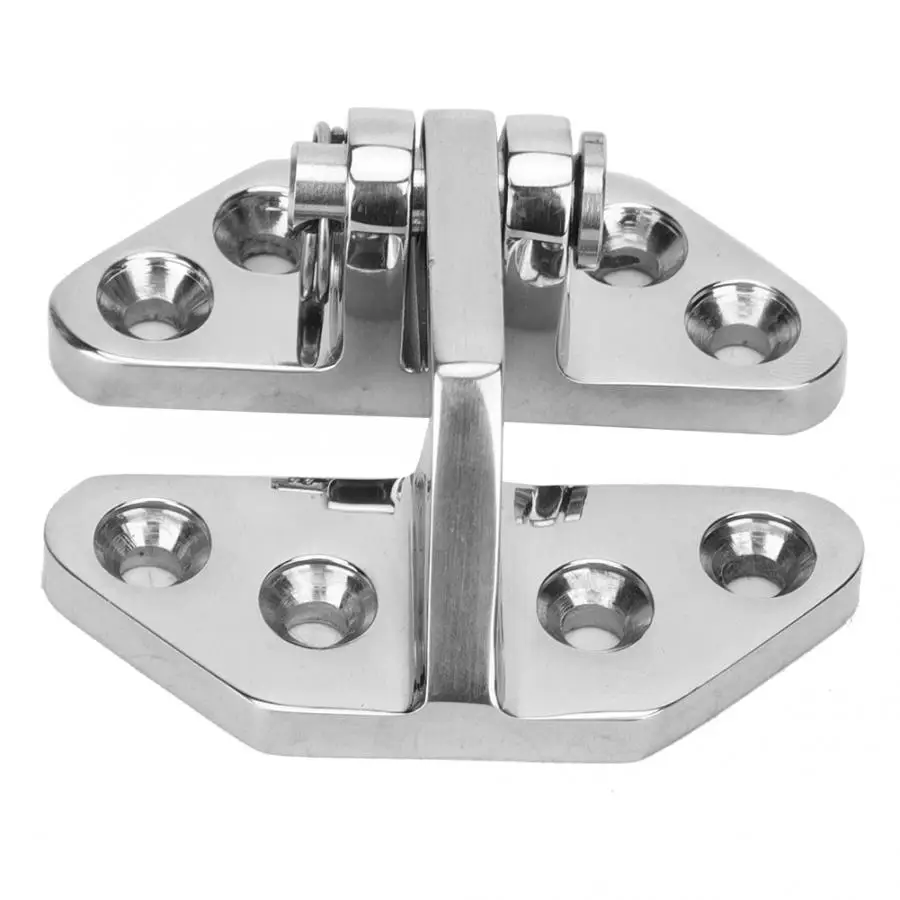 1Pcs/2Pcs 66x71x6mm Boat Hinge Stainless Steel Shaped Strap Furniture Door Window Cabinet Hinge Yacht Accessory