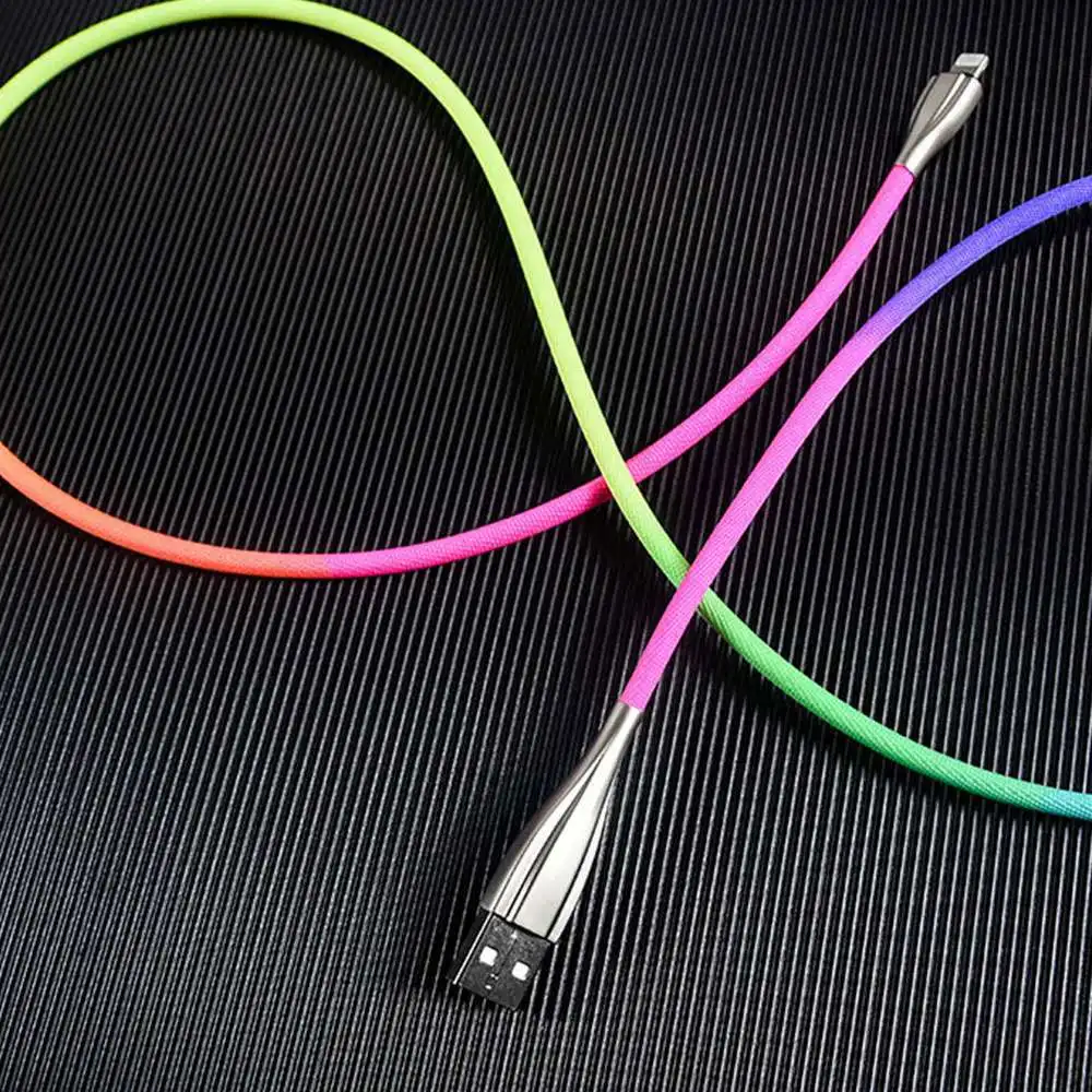 Радужный цветной usb-кабель type C для iPhone XR XS Max X 8 Plus Micro USB кабель для samsung Xiaomi Redmi Note 7 кабель для мобильного телефона