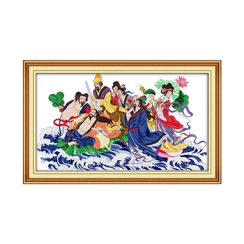 

Chinese myths The Eight Immortals Crossing the Sea(1)(2) CROSS-STITCH Set DIY Embroidery Kit for Home Decor and Surprise Gift