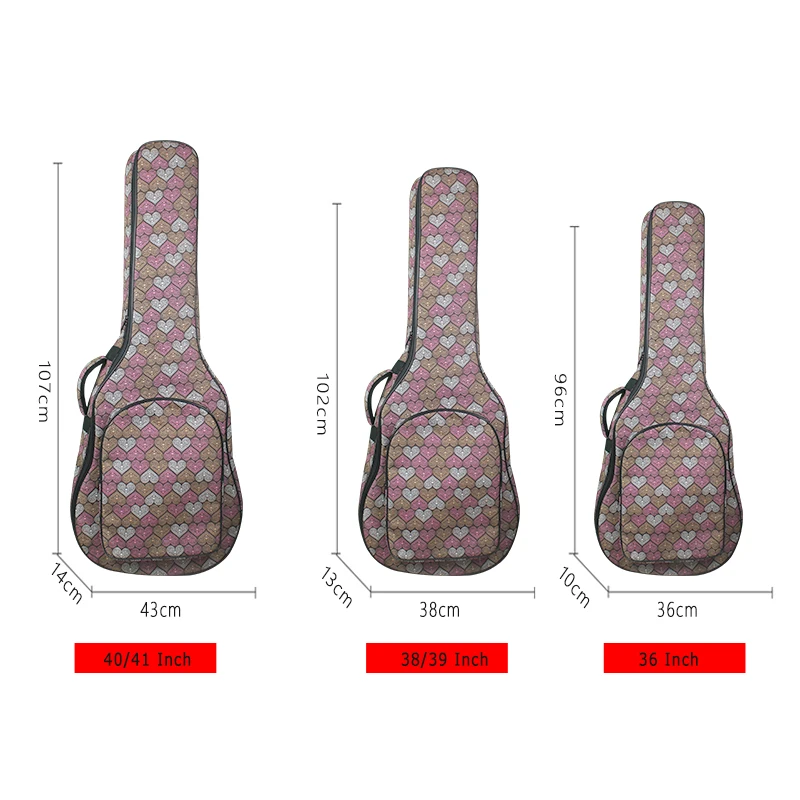 Guitar Case 36/41 Inch 900D Waterproof Oxford Fabric Classical Guitar Bag 6/12 MM Cotton Double Straps Padded Backpack guitar bag