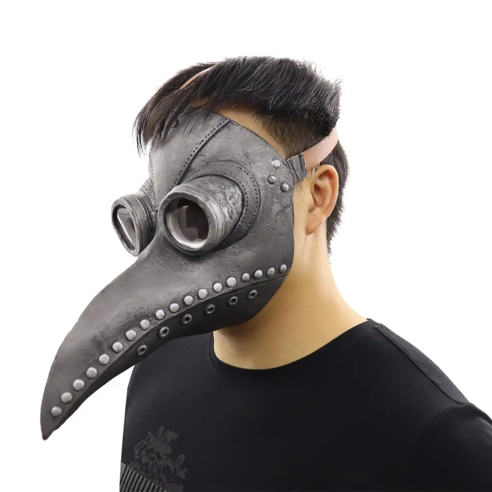 

Mediaeval Vintage Plague Doctor Cosplay Mask Full Face Steampunk Plague Bird Latex Masks Party Halloween Masquerade Props