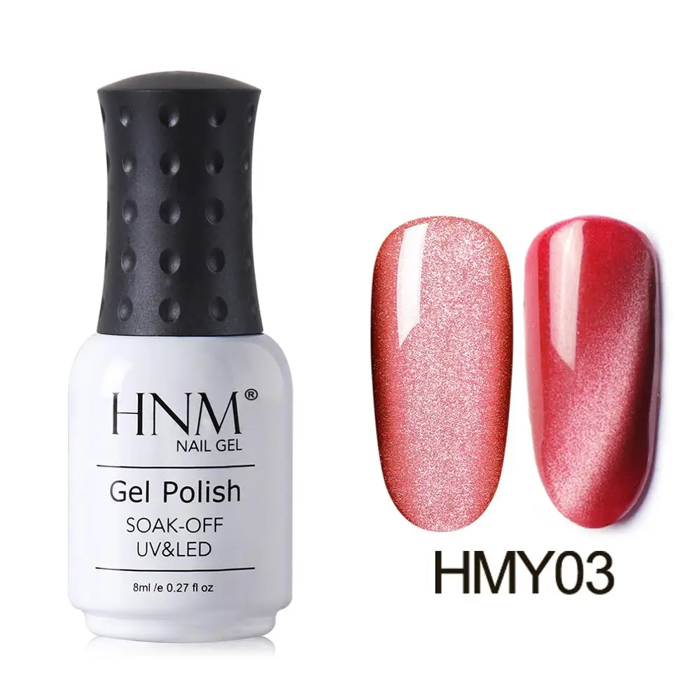 HNM 8 мл 9D Гель-лак для ногтей кошачий глаз штамповочная краска УФ-светодиодный Гель-лак Vernish черная основа необходим лаковый Полупостоянный лак Lucky Vernis - Цвет: HMY03