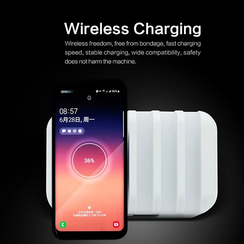 48W Multi Phone USB Wireless Charger With Clock for IPhone 11 12 Pro Max QC 3.0 LCD Fast Charging Station For Samsung Xiaomi
