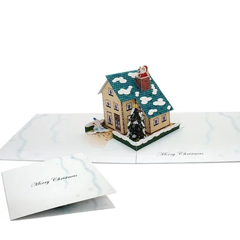 

DIY Pop-up Card Christmas House,Handmade 3D Anniversary Greeting Card Paper Model,Postcard Invitation Papercraft,Craft ER-134