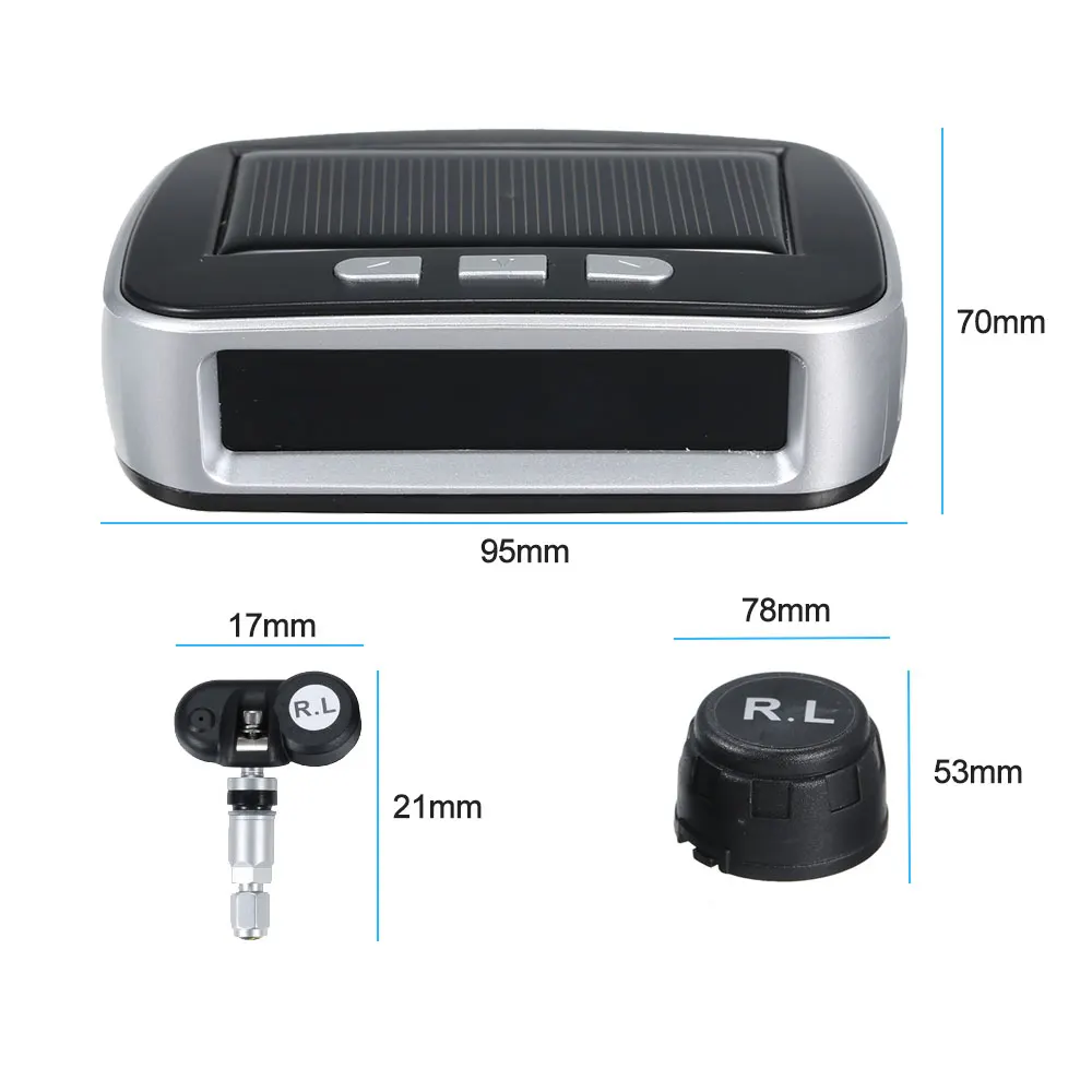 Автомобильный TPMS цифровой датчик давления в шинах Система мониторинга солнечной энергии система сигнализации давления в шинах s ЖК-дисплей с 4 внешними датчиками