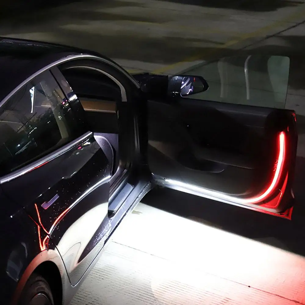 

2Pcs Car Door Open Warning Lamp Flashing LED Lights Strip Anti-collision Safety Warning LED Lamp Car Door Decoration Light Strip