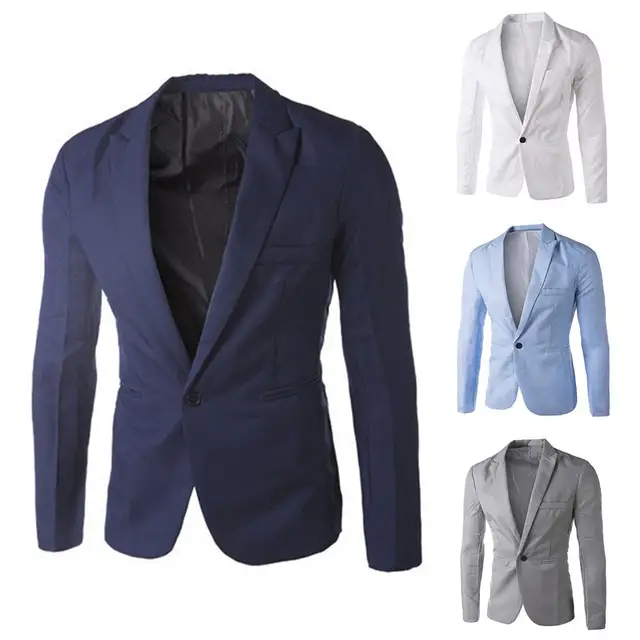 Autumn Men's Blazer Suit 8 colors male Blazer Suits business Jackets Coat Fashionable white/black/grey M-3XXXL 1