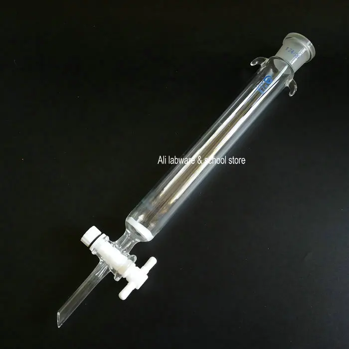 

1pcs 16mm 22mm 30mm 40mm*200mm 300mm 400mm 24# lab glass sand core chromatography column with standard mouth and PTFE piston