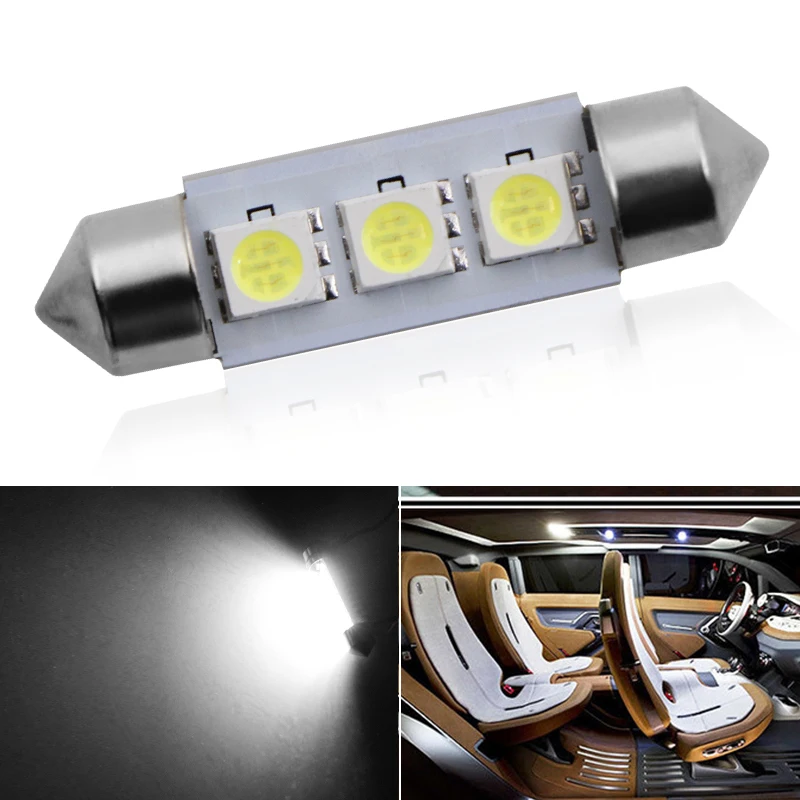 1X белый C5W C10W 5050 3SMD светодиодный 36 мм 39 41 DC 12 В | Автомобили и мотоциклы
