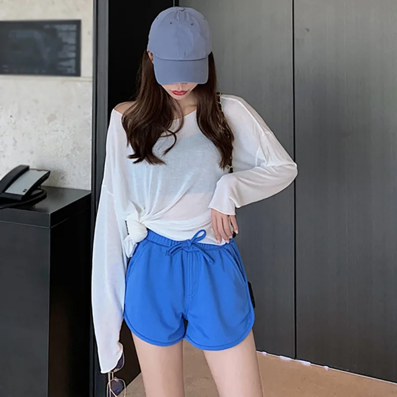Korean Summer Woman Shorts New Solid Color Wide Leg Loose Casual High Waist Pantalon Corto Mujer Fashion Trend Short Femme