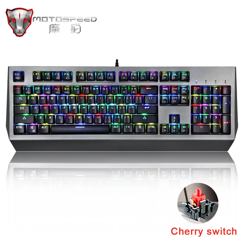 MOTOSPEED CK99 RGB механическая клавиатура Вишневый красный переключатель анти-призрак