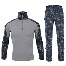 Мужская Уличная Военная тактическая рубашка Лесной камуфляж рубашка армейская боевая рубашка Униформа Охотничий Тактический Камуфляжный костюм тактические брюки