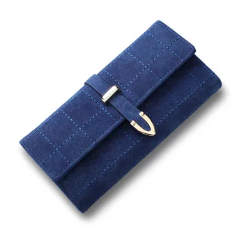 

Women's long leather wallet plaid classic buckle clutch bag credit card holder elegant temperament bags portmonee women