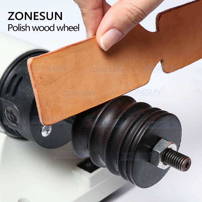 ZONESUN полировщик кожаных кромок для полировки кожи машина для полировки кромок из черного дерева полировщик с кожаным наконечником