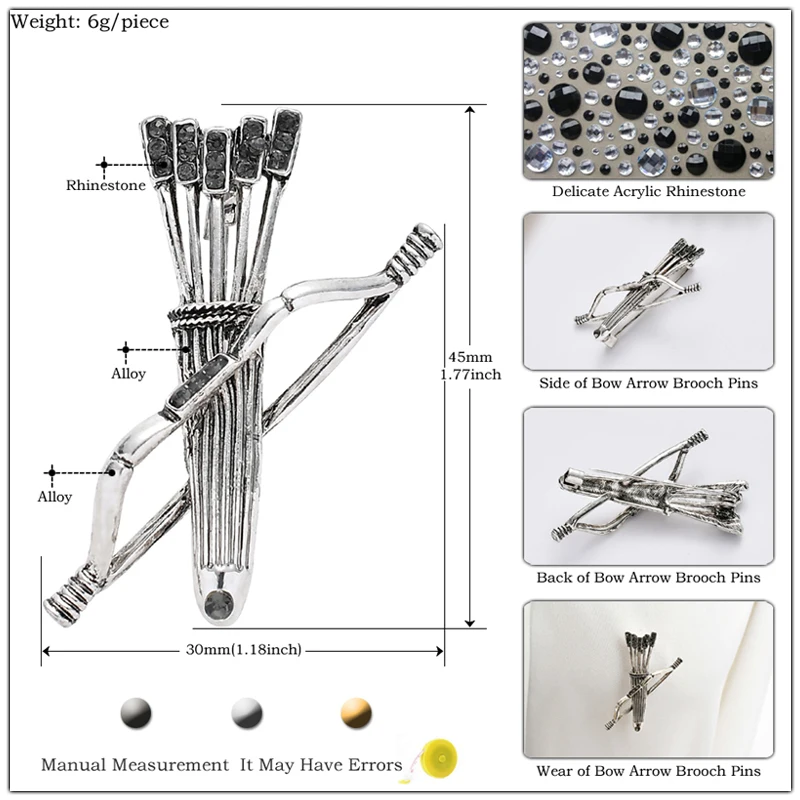 Винтажная брошь в виде стрелы с бантиком булавки для мужчин значок сплав аксессуары прекрасный ретро арбалет воротник броши для женщин модные ювелирные изделия подарок