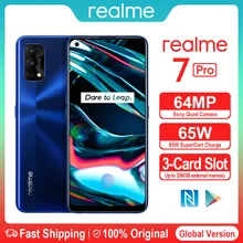 realme 7 Pro NFC Smartphones 64MP 8GB 128 GB Snapgragon 720G Gaming Cellphone 65W Fast Charge 4500mAh Smart Mobile Phones