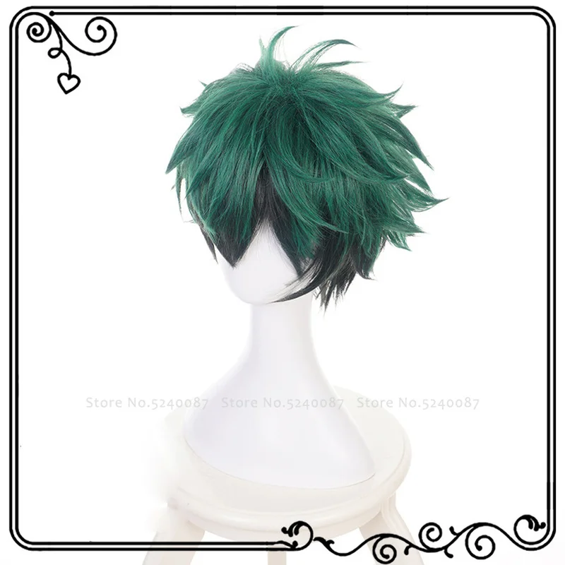 Парик из японского аниме Midoriya izku Deku, ролевые игры, зеленые волосы, My Boku No Hero Academy, карнавальный костюм, вечерние костюмы из комиксов, реквизит для выставки