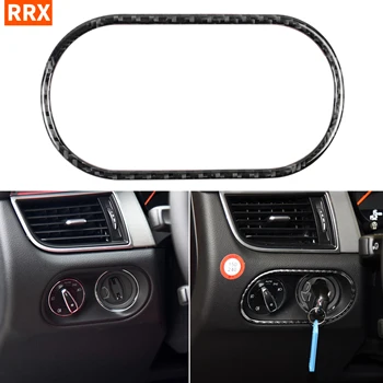

For Porsche Macan Cayenne 2015-2018 Carbon Fiber Car Headlight Adjustment Refit Ignition Switch Frame Cover Trim Sticker