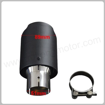 

1 PC Matt Black Carbon Fiber exhaust tip Stainless Steel Universal Muffler tips exhaust pipe For suzuki sx4 With A Logo