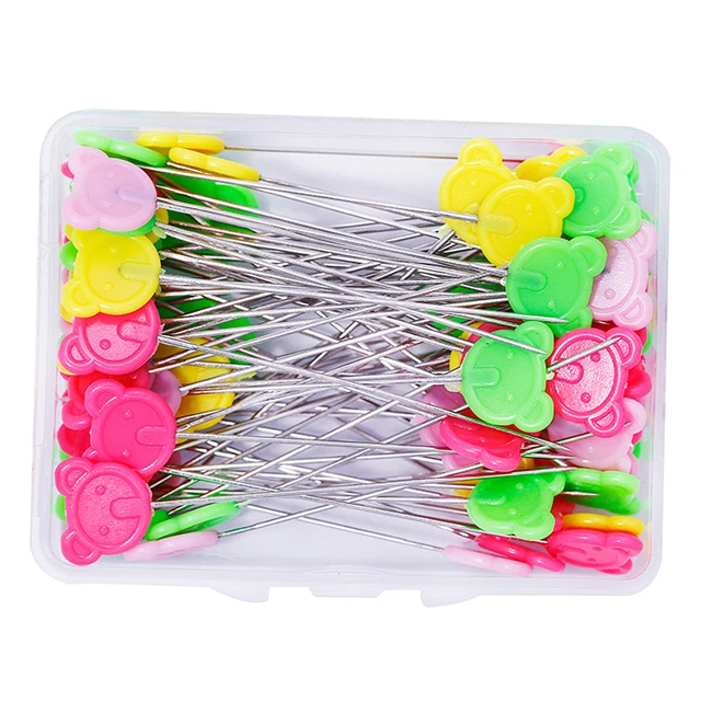 50pcs/box Dressmaking Pins Embroidery Patchwork Pins DIY Handmade Sewing Patchwork Pins Big Head Pins Sewing Tool Needle Arts F