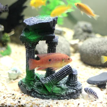 

Artificial Roman Column Greece Temple Ruin Aquarium Decoration Aquatic Roman Building Hiding Landscaping Ornaments