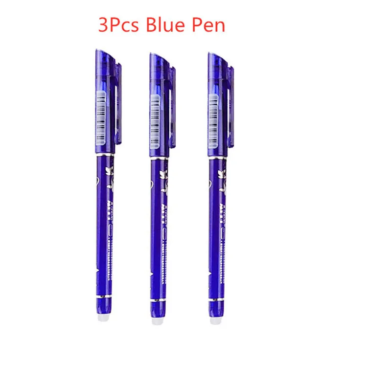 3pc blue Helpro 0,5 мм стираемая гелевая ручка Синие черные чернила моющаяся ручка шариковая Заправка для ручек стержни для школьных принадлежностей канцелярские принадлежности - Цвет: 3pc blue