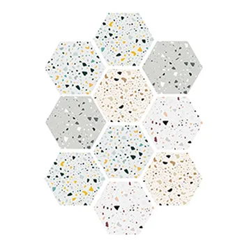

Hexagon Self-Adhesive Non-Slip Bathroom Kitchen Floor Wall Tile Sticker Four Fashion Styles Wall Tile Sticker 10 Pcs