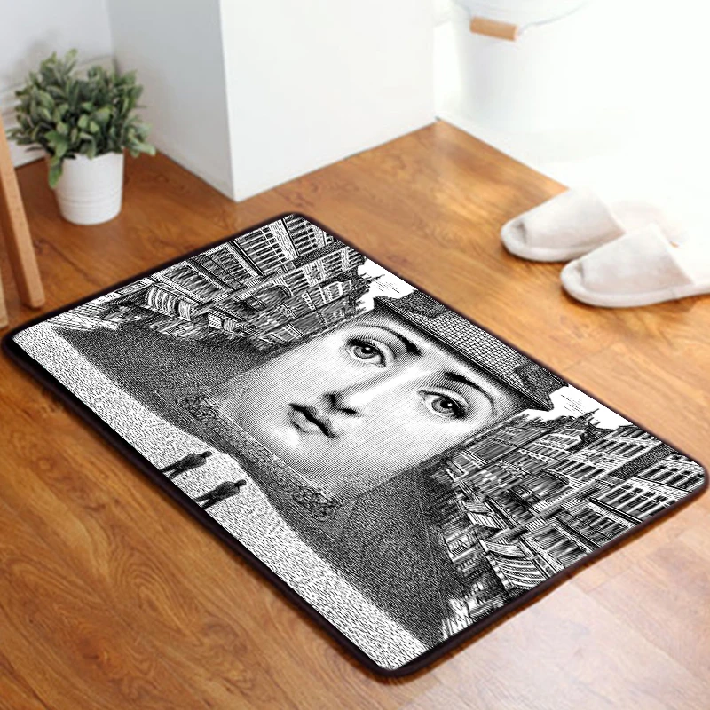 1 Fornasetti recatangle коврик впитывает грязь коврик для ванной комнаты нескользящий дверной коврик пол Грязезащитный коврик входной коврик человеческое лицо коврик под рыбу - Цвет: 1