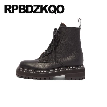 

new women black chunky fall suede military short shoes booties combat british round toe front lace up casual ankle boots autumn