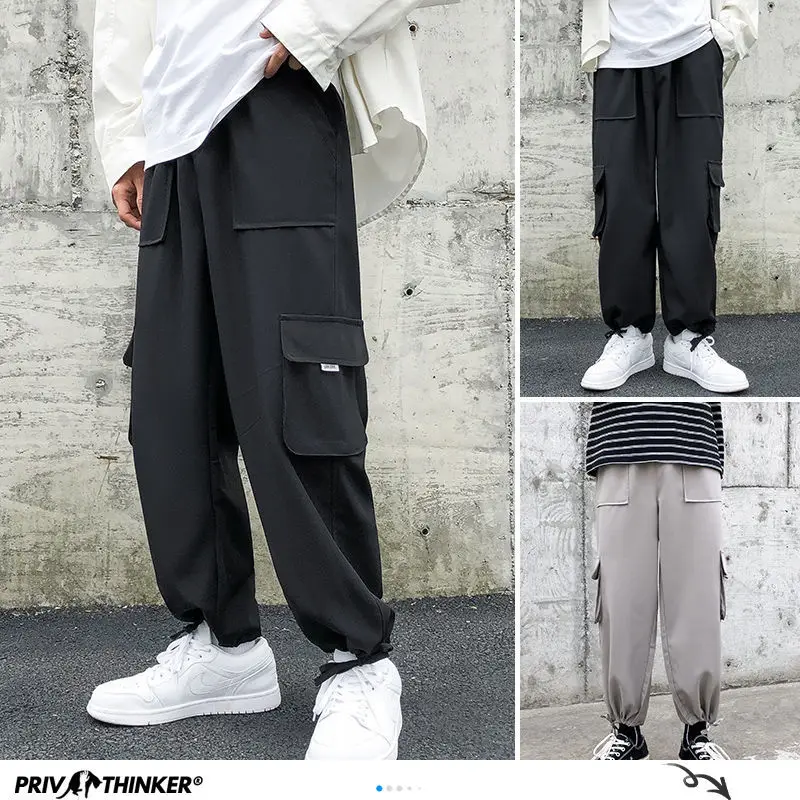 Privathinker Solid Color Men Harem Pants 2020 Korean Man Casual Joggers Pants Elastic Waist Men's Straight Trousers Bottoms Privathinker Solid Color Men Harem Pants 2020 Korean Man Casual Joggers Pants Elastic Waist Men's Straight Trousers Bottoms