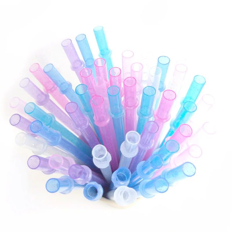 230mm Hard Plastic Reusable Straws Shining Drinking Straw for Tumbler Mason  Jars with Cleaning Brush Non-toxic BPA Free 10/20pcs