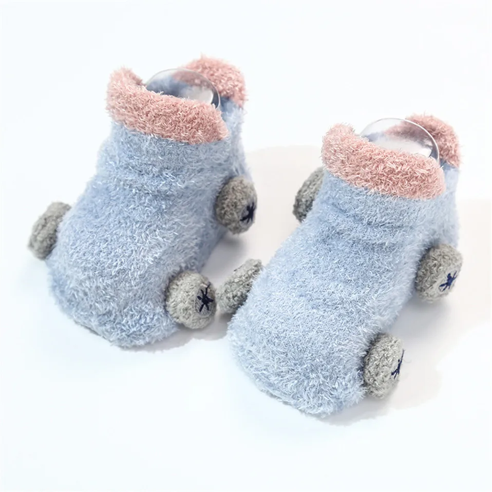 Новые детские носки мягкие весенне-зимние носки с мультяшным автомобилем носки-тапочки для малышей милые короткие носки для мальчиков и девочек От 0 до 2 лет