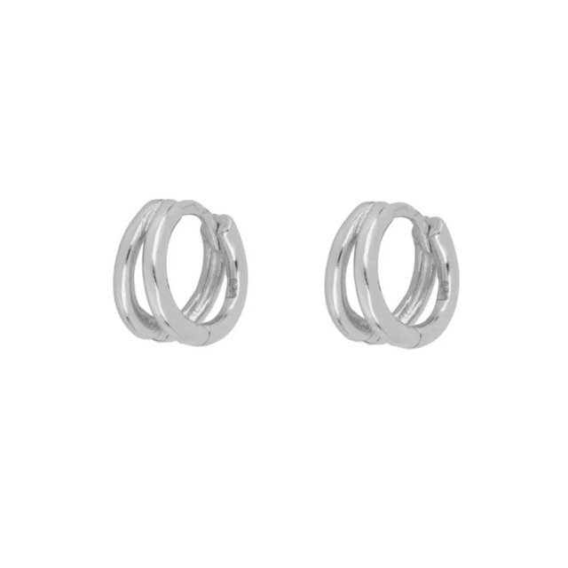 925 Sterling Silver Purple Zircon Pave Hoop Earrings Mini Ball Studs Snake Charm Double Circle Cartilage Hoop Fine Jewelry