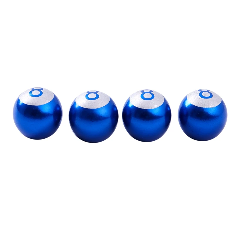

New Hot 4x billiard ball ball 8 tire valve cap for bicycle blue
