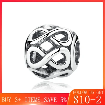 

CodeMonkey Infinity Symbol Round Beads Charms Fit Original 3mm Bracelet & Bangle S925 Pendant DIY Jewelry Making CMS305